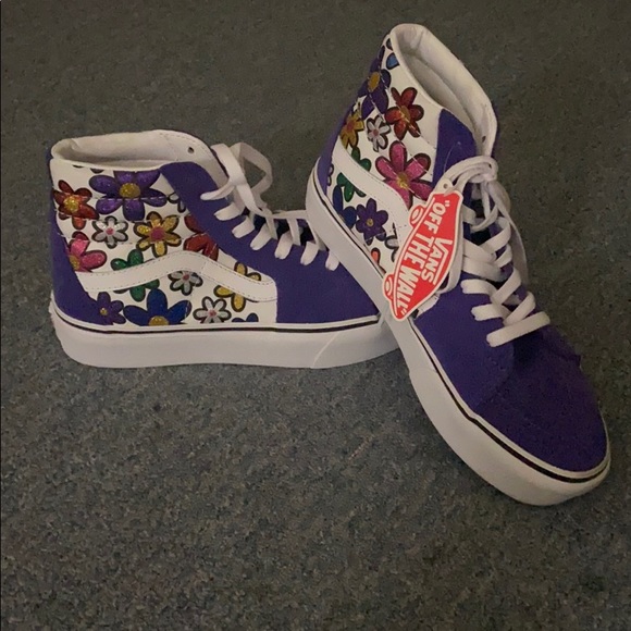 vans purple flowers